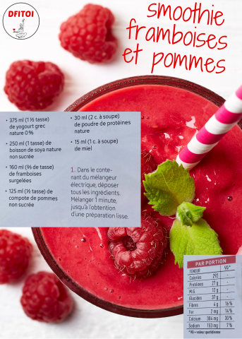 Smoothie Framboises et Pommes